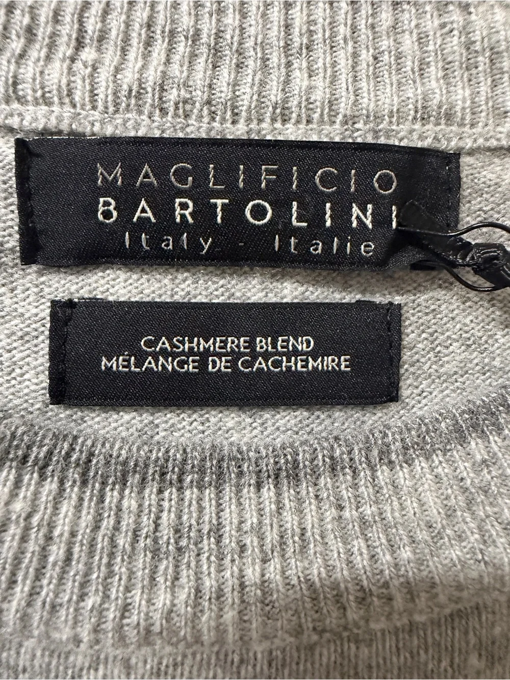 Maglificio Bartolini Men's  Gray Merino Wool Cashmere Blend Sweater Italy Sz L